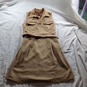 American Eagle Outfitters Tan Sleeveless Mini Dress